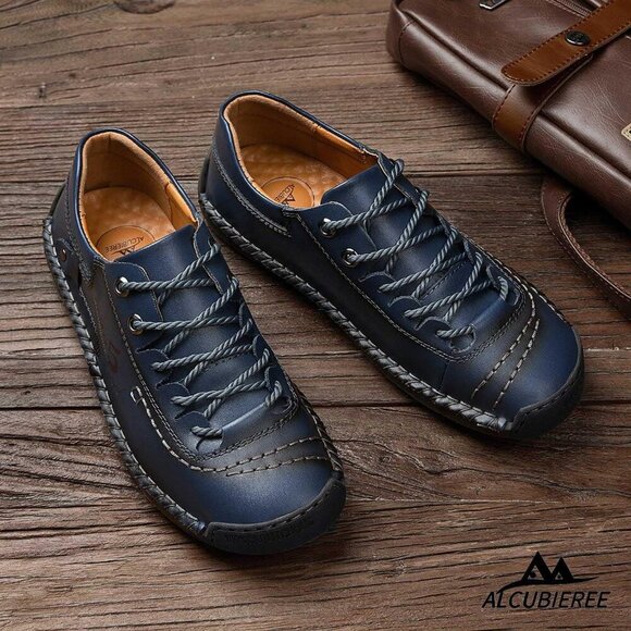 〽️Men\'s Blue Alcubieree Leather Casual Comfortable Lightweight Loafers main image 7
